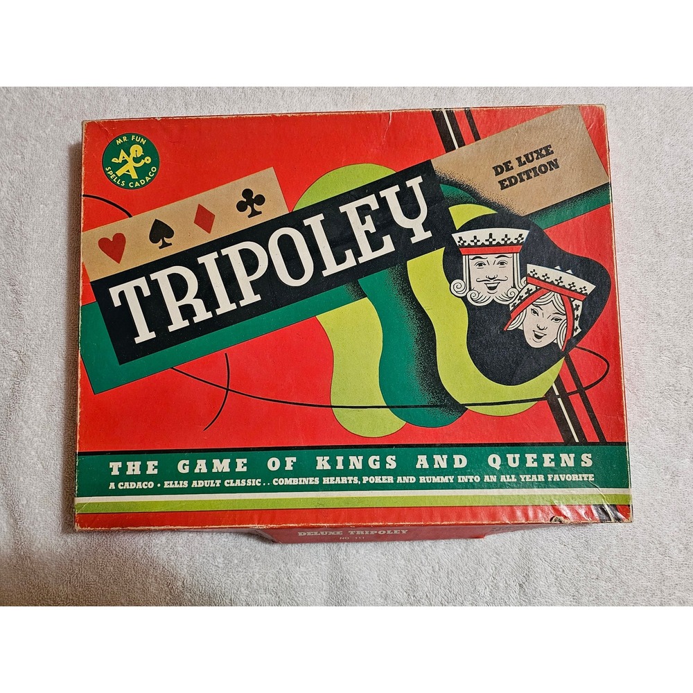 Cadaco Ellis Tripoley Game Deluxe Edition Kings and Queens‎ Poker Rummy